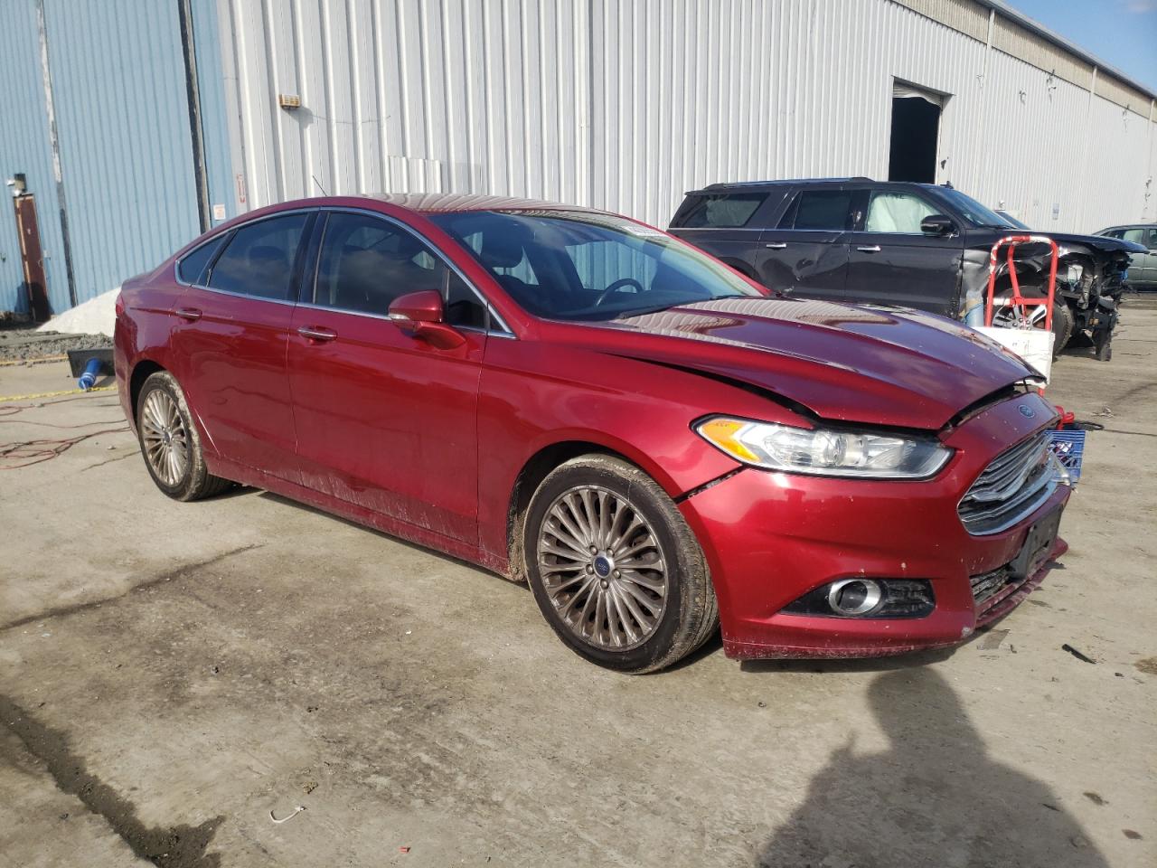 2014 Ford Fusion VIN 3FA6P0K90ER311197 Copart auction photo, front end / side damage thumbnail 4