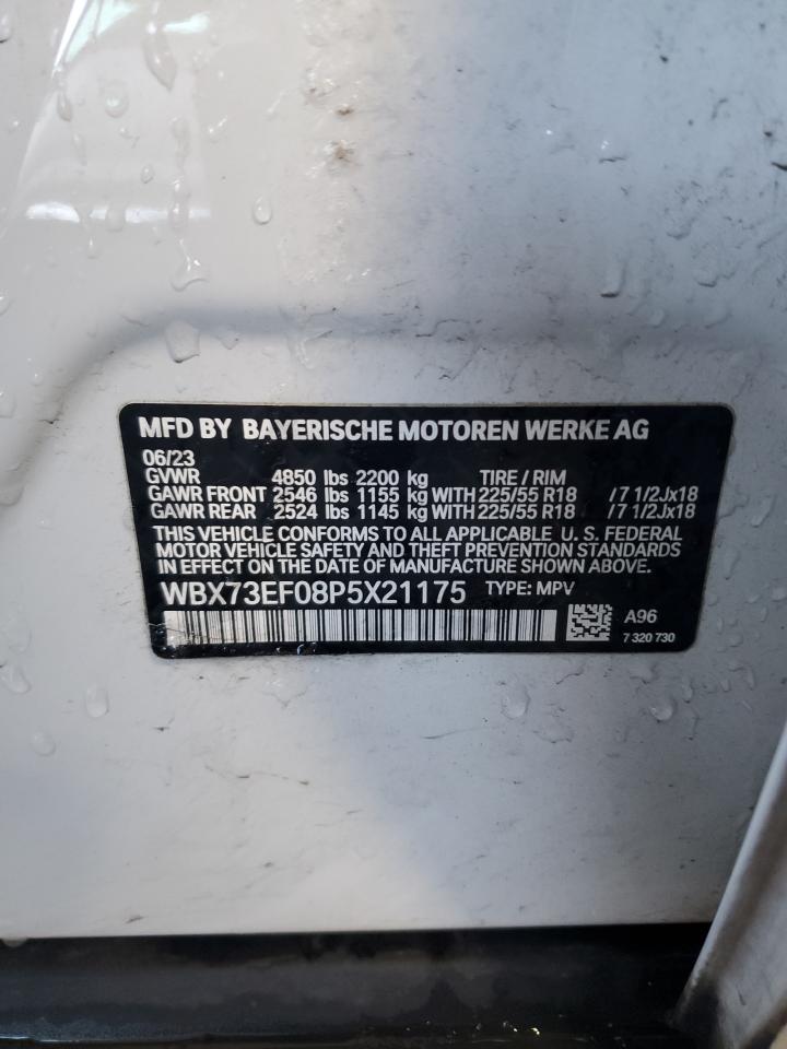 2023 BMW X1 VIN WBX73EF08P5X21175 Copart auction photo, hail damage thumbnail 13