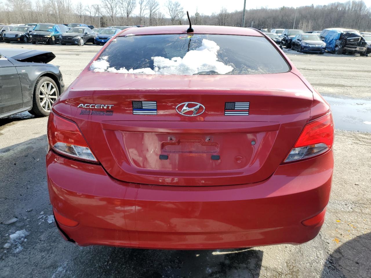 2015 Hyundai Accent VIN KMHCT4AE1FU842722 Copart auction photo, front end / undercarriage damage thumbnail 6