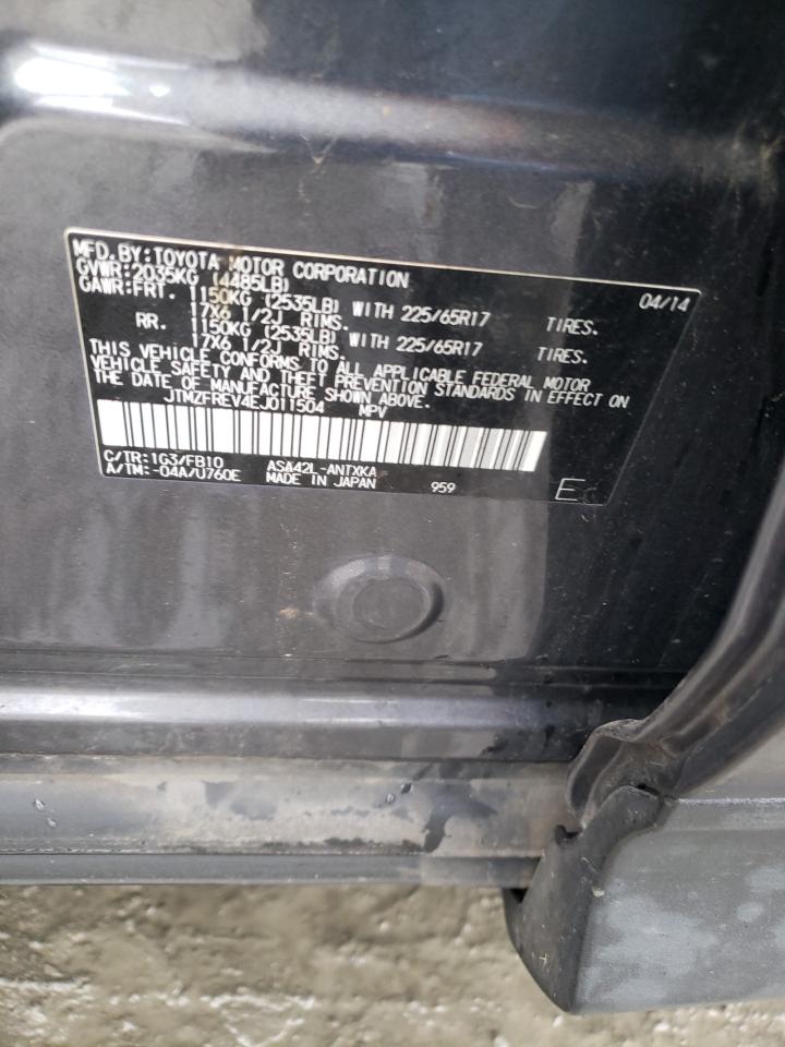 2014 Toyota RAV 4 VIN JTMZFREV4EJ011504 Copart auction photo, rear end / undercarriage damage thumbnail 13