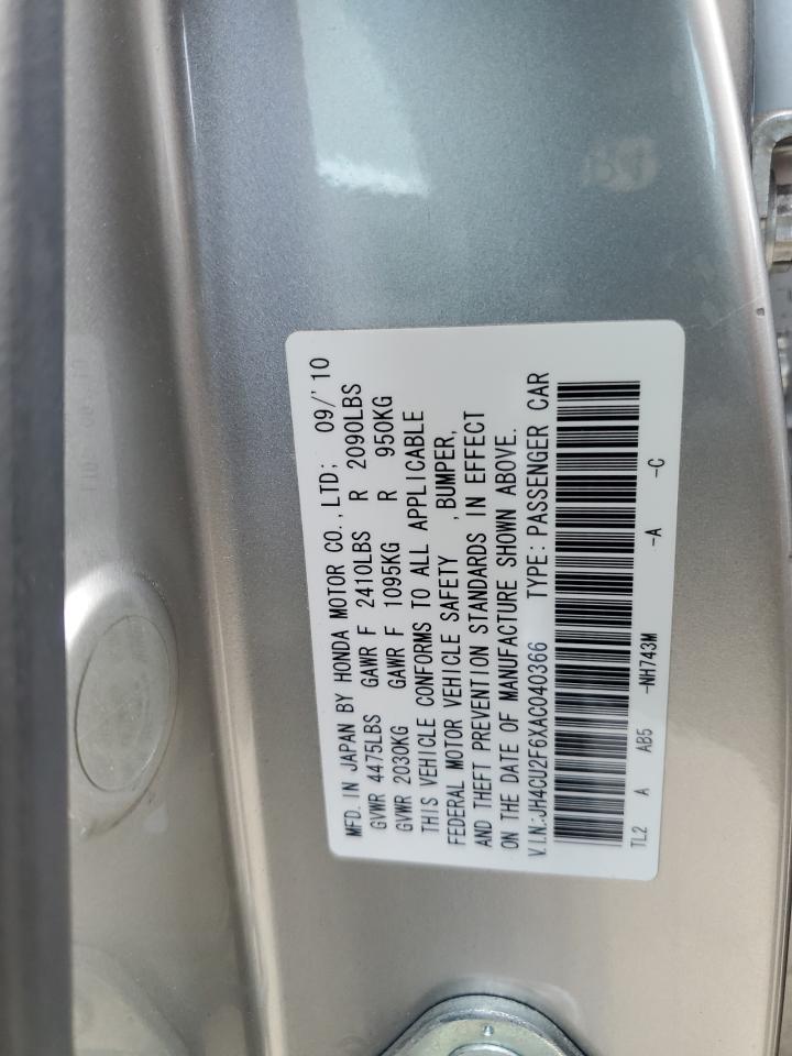 2010 Acura TSX VIN JH4CU2F6XAC040366 Copart auction photo, front end damage thumbnail 14