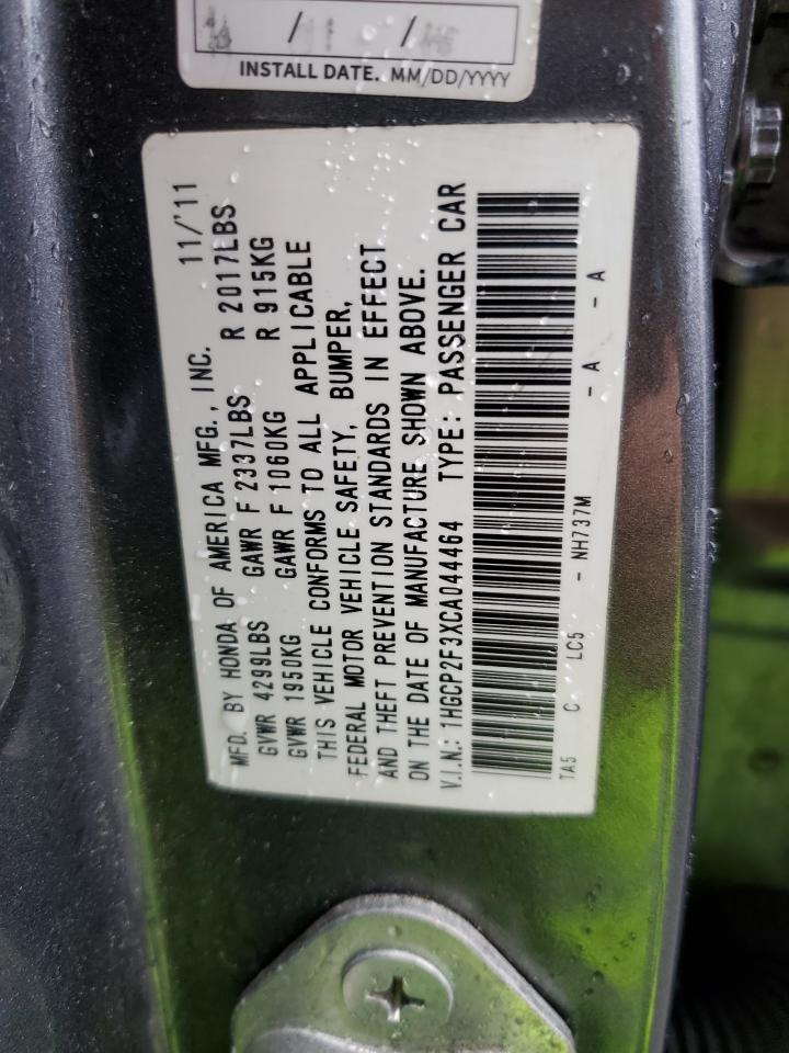 2012 Honda Accord VIN 1HGCP2F3XCA044464 Copart auction photo, all over / minor dent/scratches damage thumbnail 12