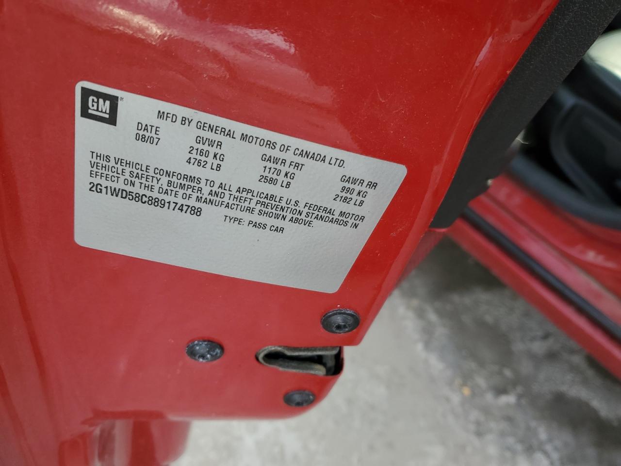 2008 Chevrolet Impala VIN 2G1WD58C889174788 Copart auction photo, side damage thumbnail 12