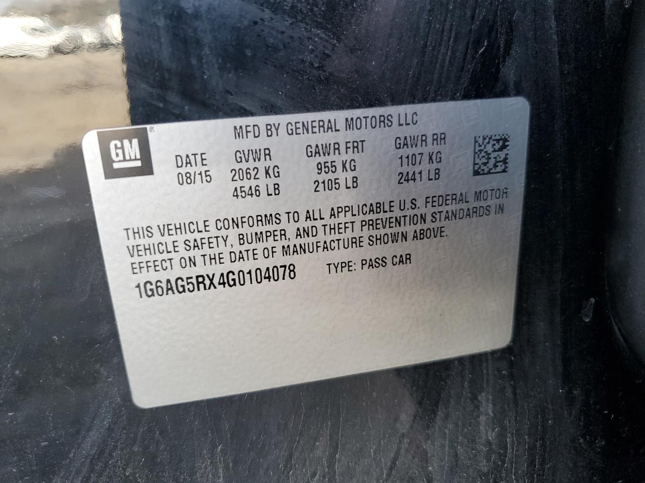 2016 Cadillac ATS VIN 1G6AG5RX4G0104078 Copart auction photo, front end damage thumbnail 12
