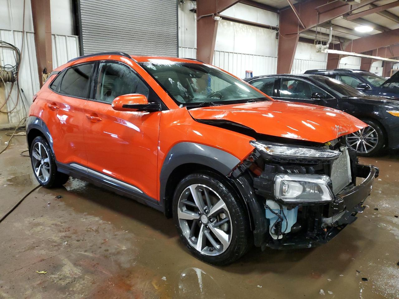 2019 Hyundai Kona VIN KM8K3CA55KU220091 Copart auction photo, front end / side damage thumbnail 4