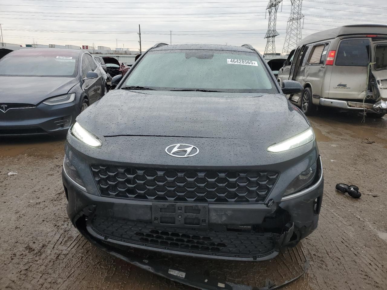 2023 Hyundai Kona VIN KM8K62AB8PU061193 Copart auction photo, front end / side damage thumbnail 5
