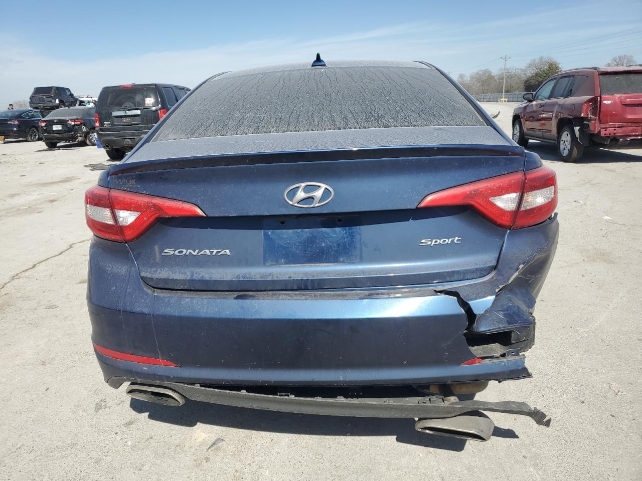 2015 Hyundai Sonata VIN 5NPE34AF1FH069878 Copart auction photo, front end / rear end damage thumbnail 6
