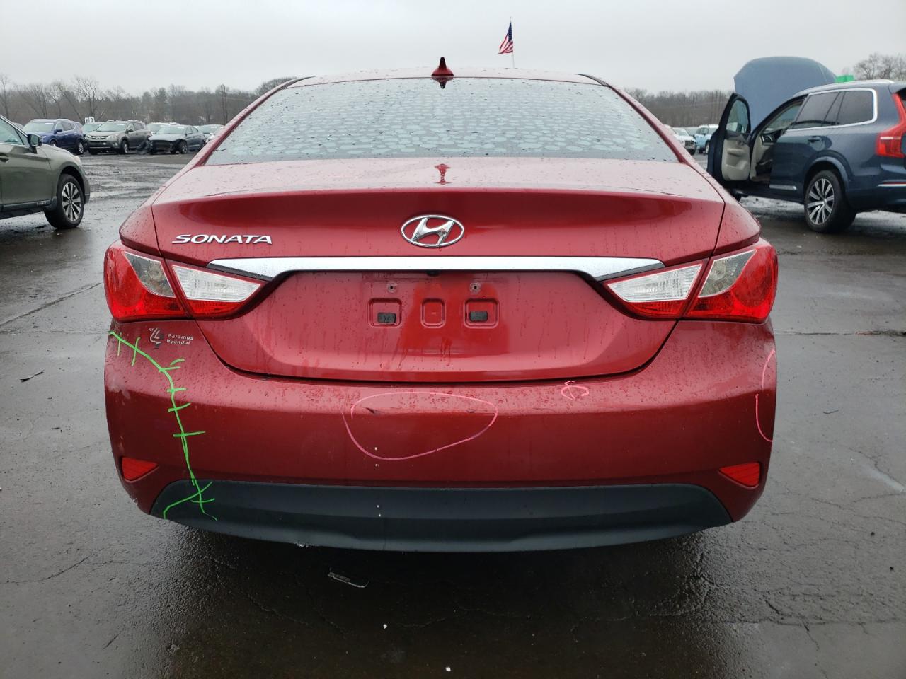 2014 Hyundai Sonata VIN 5NPEB4AC9EH860165 Copart auction photo, front end / minor dent/scratches damage thumbnail 6
