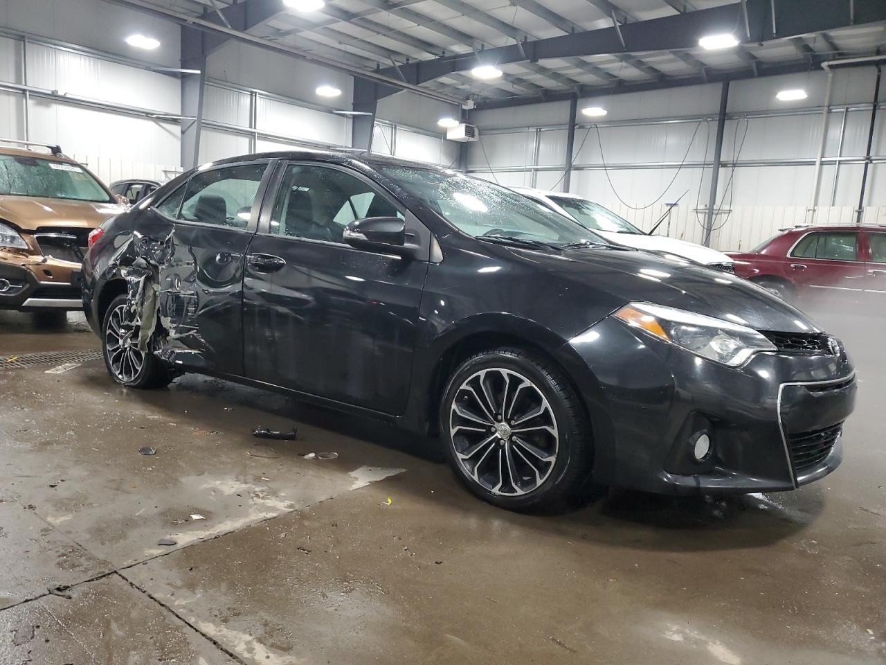 2015 Toyota Corolla VIN 2T1BURHEXFC350056 Copart auction photo, front end / side damage thumbnail 4