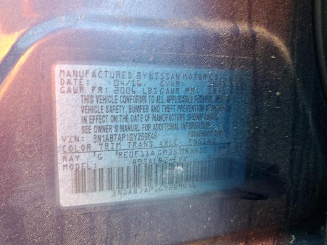 2016 Nissan Sentra VIN 3N1AB7AP1GY269646 Copart auction photo, side / mechanical damage thumbnail 12