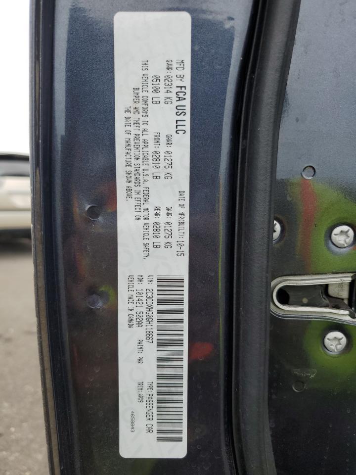 2016 Dodge Charger VIN 2C3CDXHG0GH118667 Copart auction photo, front end damage thumbnail 14