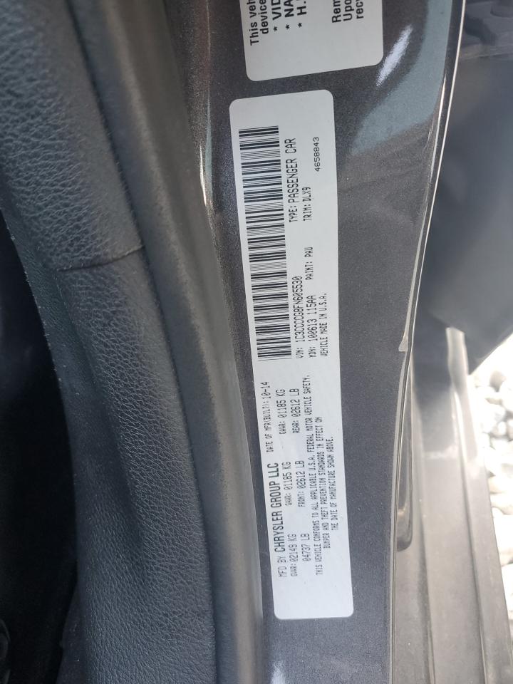 2015 Chrysler 200 VIN 1C3CCCCG8FN605530 Copart auction photo, vandalism damage thumbnail 12