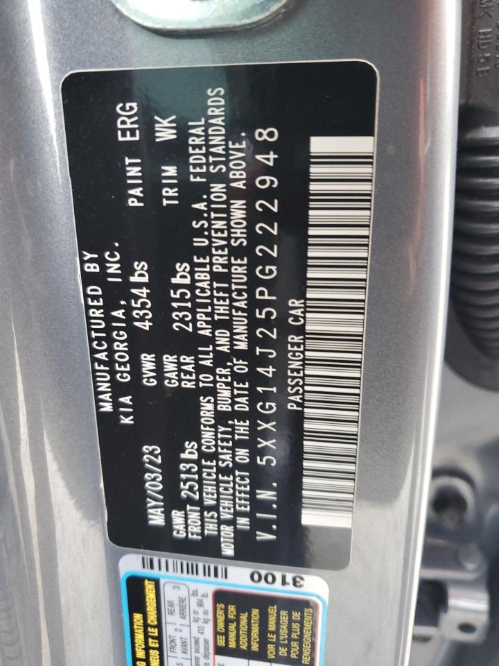 2023 KIA K5 VIN 5XXG14J25PG222948 Copart auction photo, front end / rear end damage thumbnail 14