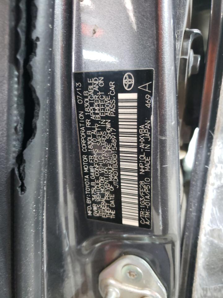 2013 Toyota Prius VIN JTDKDTB3XD1548917 Copart auction photo, rollover damage thumbnail 13