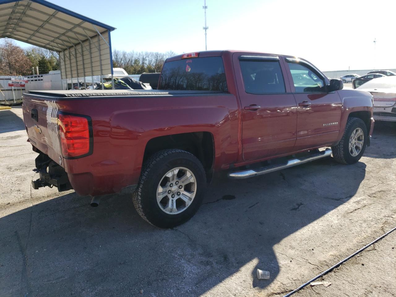2018 Chevrolet Silverado VIN 3GCUKREC7JG157847 Copart auction photo, rear end / hail damage thumbnail 3