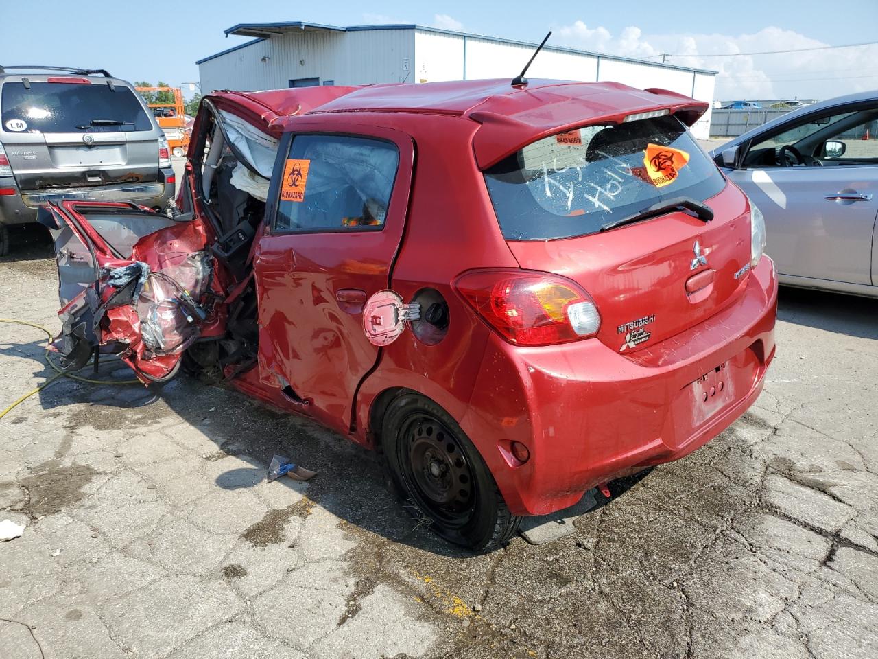 2015 Mitsubishi Mirage VIN ML32A3HJ9FH039624 Copart auction photo, all over / missing/altered vin damage thumbnail 2