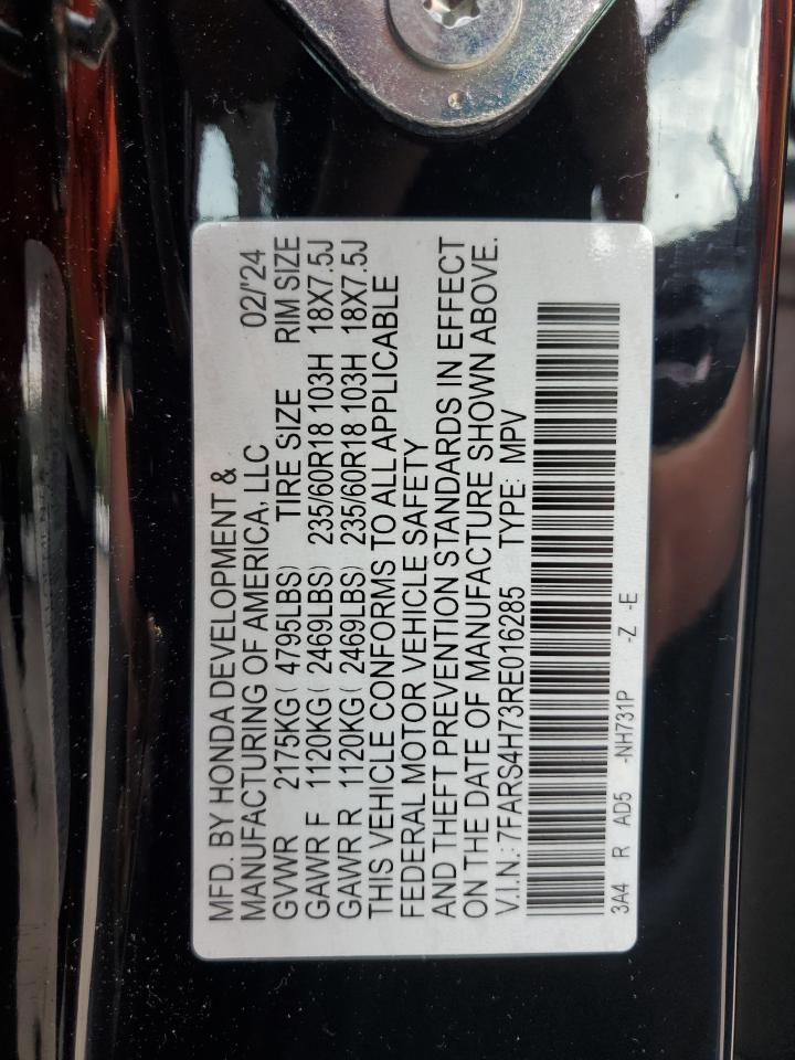 2024 Honda CR-V VIN 7FARS4H73RE016285 Copart auction photo, front end / minor dent/scratches damage thumbnail 13