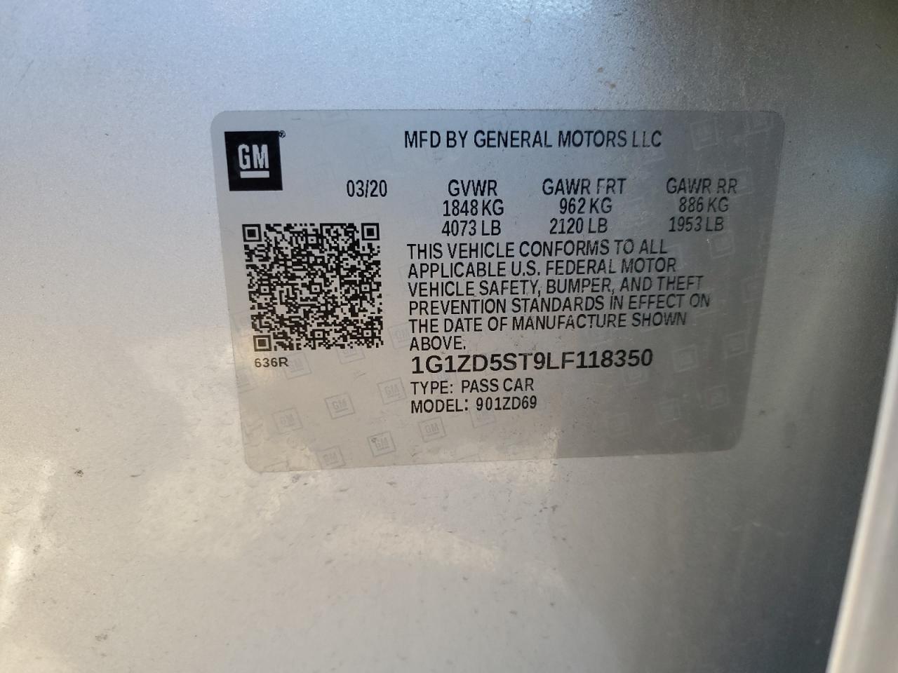 2020 Chevrolet Malibu VIN 1G1ZD5ST9LF118350 Copart auction photo, side damage thumbnail 14