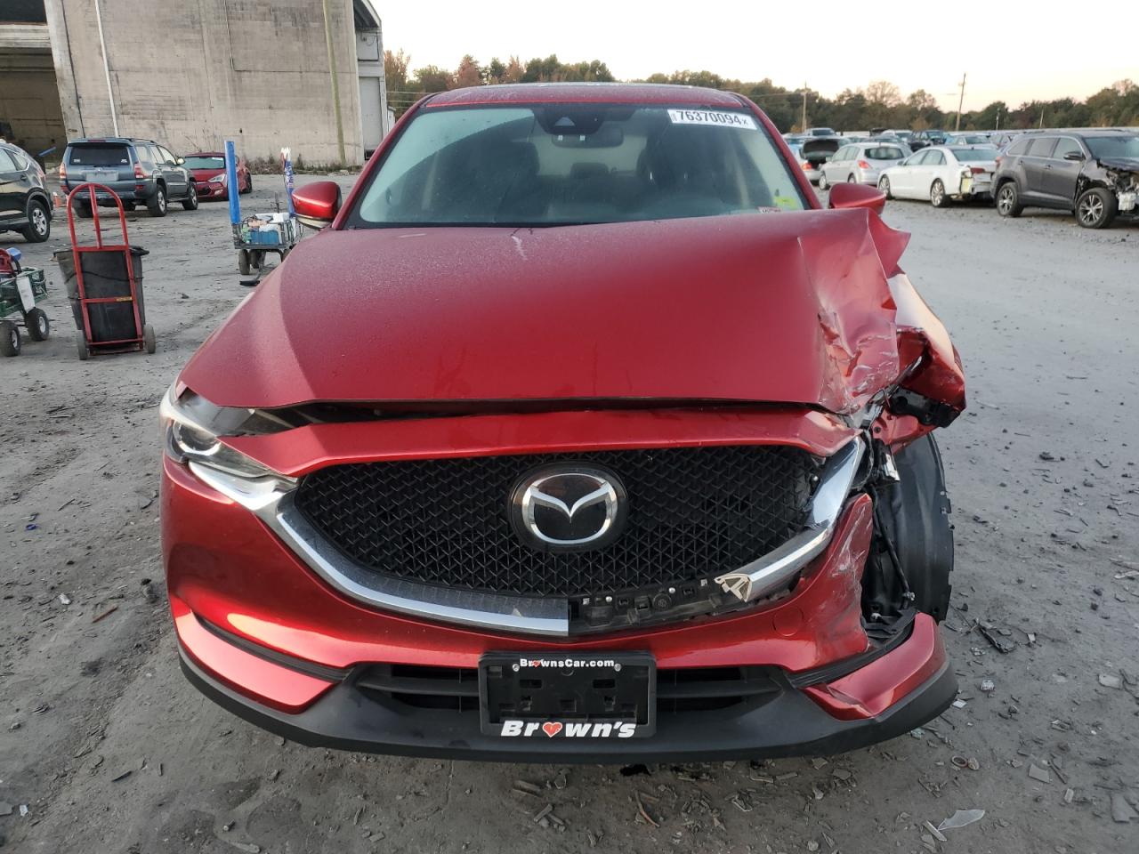 2020 Mazda CX-5 VIN JM3KFBCM5L0849733 Copart auction photo, front end / frame damage damage thumbnail 5