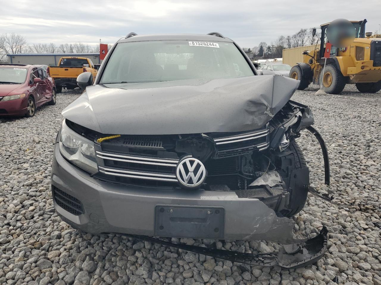 2015 Volkswagen Tiguan VIN WVGBV7AX7FW615015 Copart auction photo, front end / side damage thumbnail 5