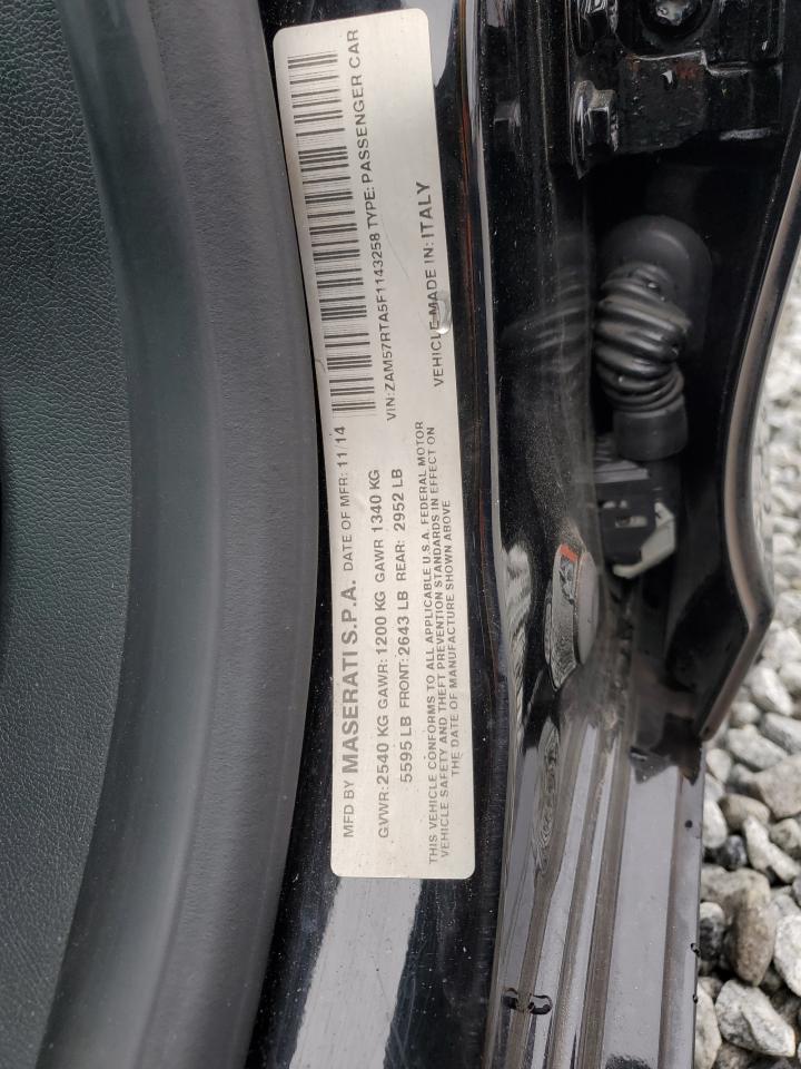 2015 Maserati Ghibli VIN ZAM57RTA5F1143258 Copart auction photo, minor dent/scratches damage thumbnail 12