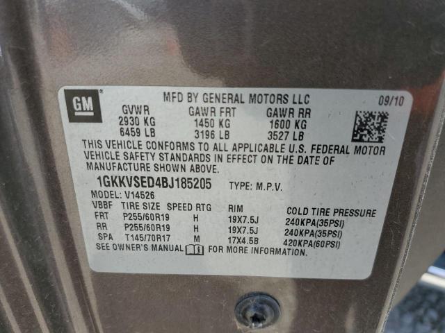 2011 GMC Acadia VIN 1GKKVSED4BJ185205 Copart auction photo, front end damage thumbnail 14