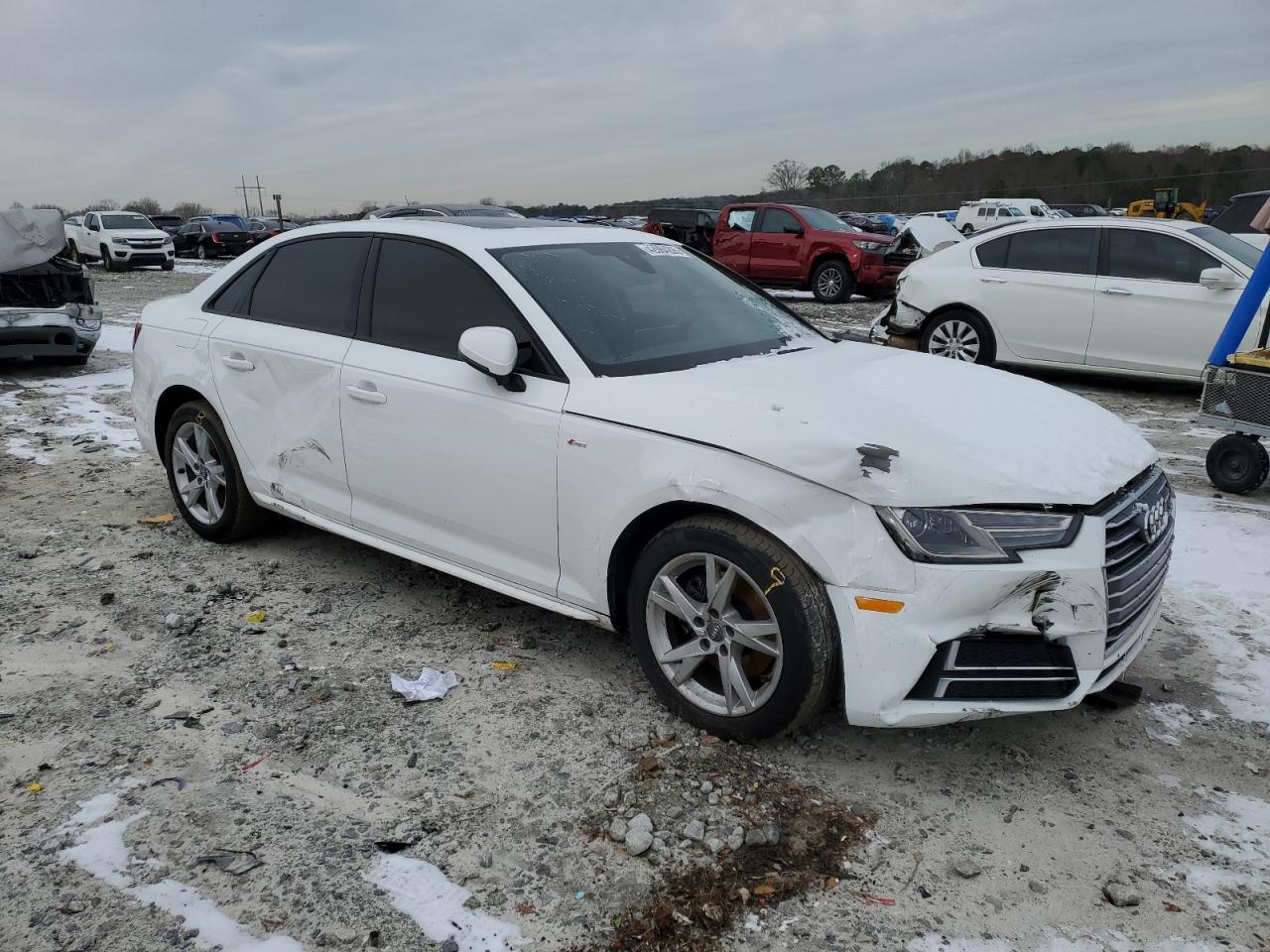2018 Audi A4 VIN WAUKMAF4XJA213883 Copart auction photo, front end / side damage thumbnail 4