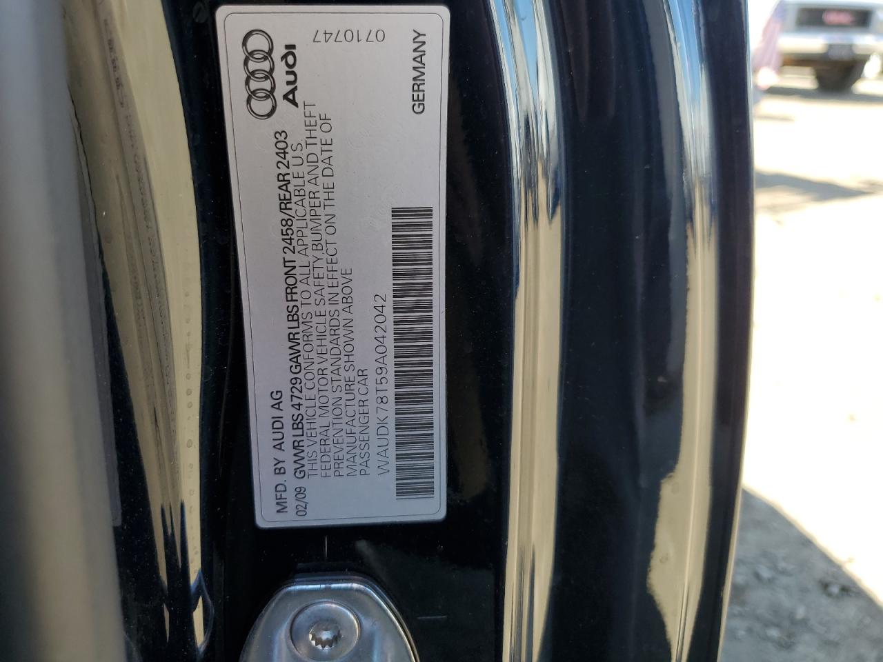 2009 Audi A5 VIN WAUDK78T59A042042 Copart auction photo, front end damage thumbnail 14