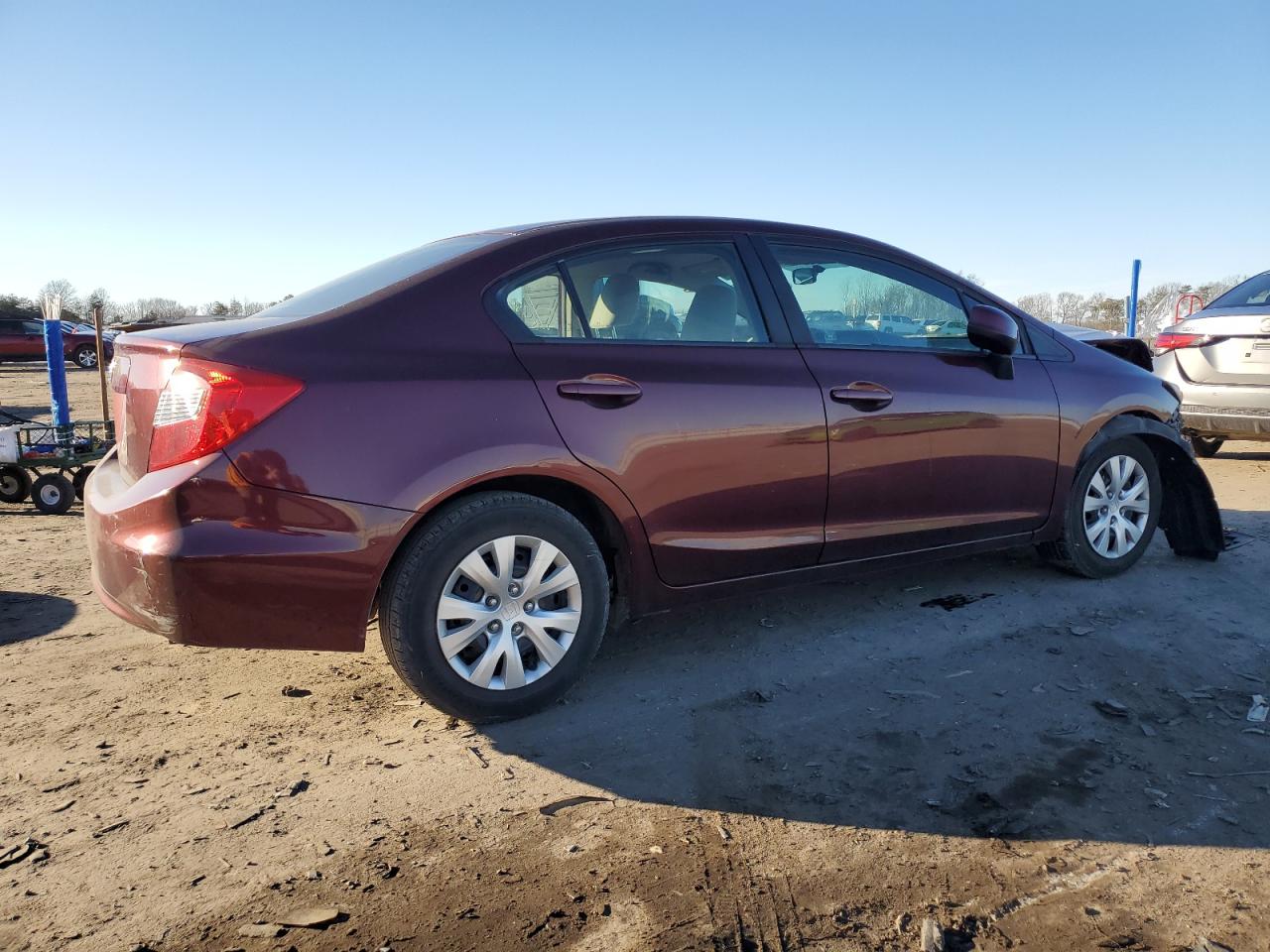 2012 Honda Civic VIN 19XFB2F56CE102210 Copart auction photo, front end damage thumbnail 3