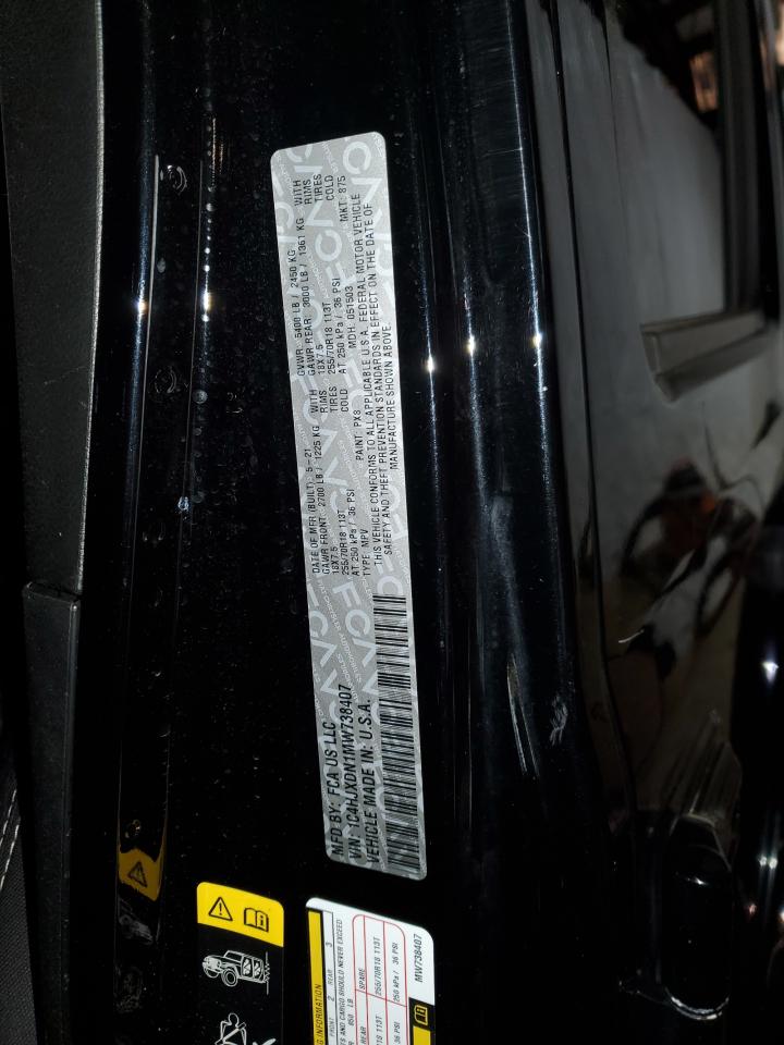 2021 Jeep Wrangler VIN 1C4HJXDN1MW738407 Copart auction photo, front end / undercarriage damage thumbnail 16