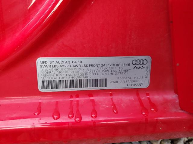 2010 Audi A4 VIN WAUFFAFL5AN066559 Copart auction photo, front end / rear end damage thumbnail 13
