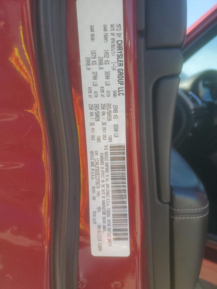 2014 Jeep Grand Cherokee VIN 1C4RJFBG9EC379670 Copart auction photo, front end / side damage thumbnail 13