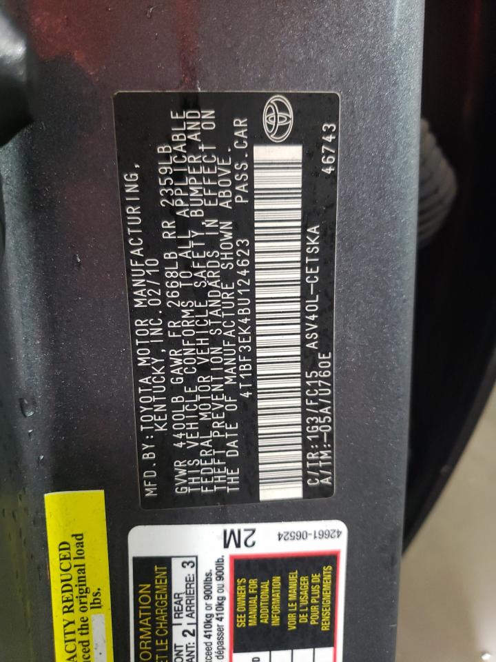 2011 Toyota Camry VIN 4T1BF3EK4BU124623 Copart auction photo, front end / minor dent/scratches damage thumbnail 13