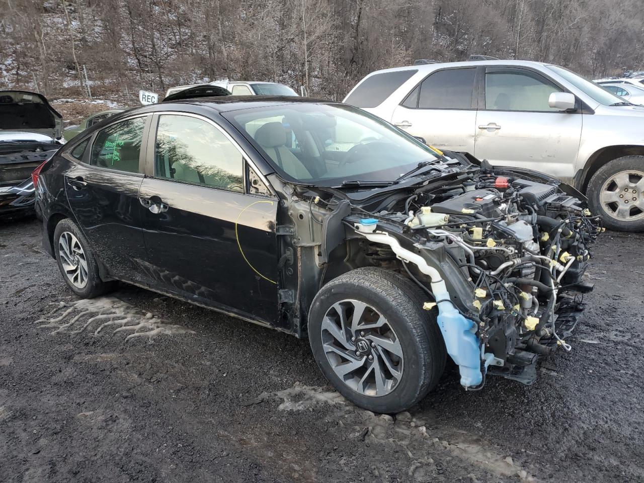 2016 Honda Civic VIN 19XFC2F74GE249095 Copart auction photo, front end / stripped damage thumbnail 4