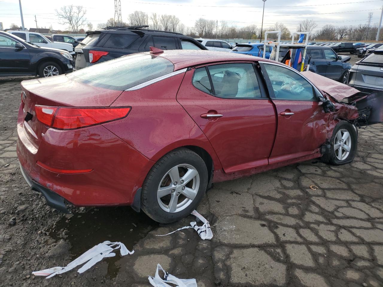 2015 KIA Optima VIN 5XXGM4A70FG469246 Copart auction photo, front end / side damage thumbnail 3