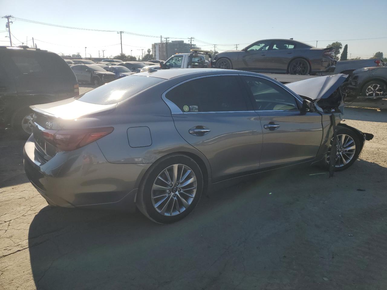 2021 Infiniti Q50 VIN JN1EV7BP7MM706975 Copart auction photo, front end / rear end damage thumbnail 3