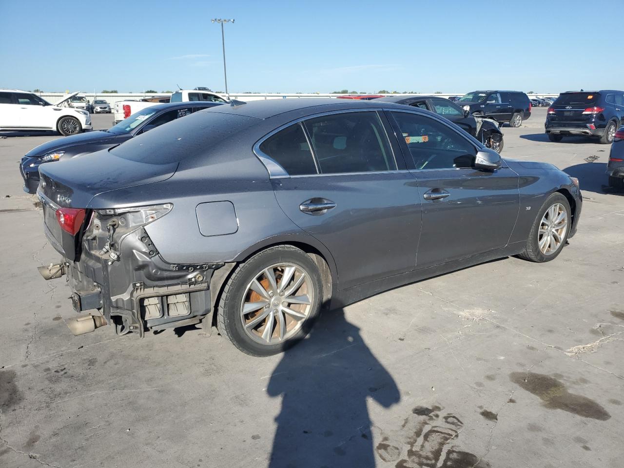 2015 Infiniti Q50 VIN JN1BV7AP1FM350028 Copart auction photo, rear end damage thumbnail 3
