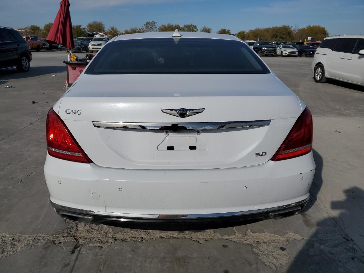 2019 Genesis G90 VIN KMTF54JH3KU054168 Copart auction photo, front end / undercarriage damage thumbnail 6