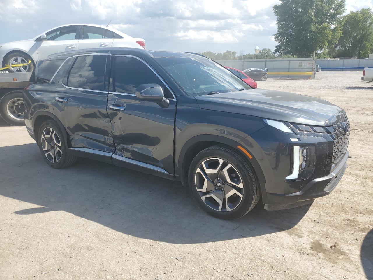 2023 Hyundai Palisade VIN KM8R44GE5PU578890 Copart auction photo, side damage thumbnail 4
