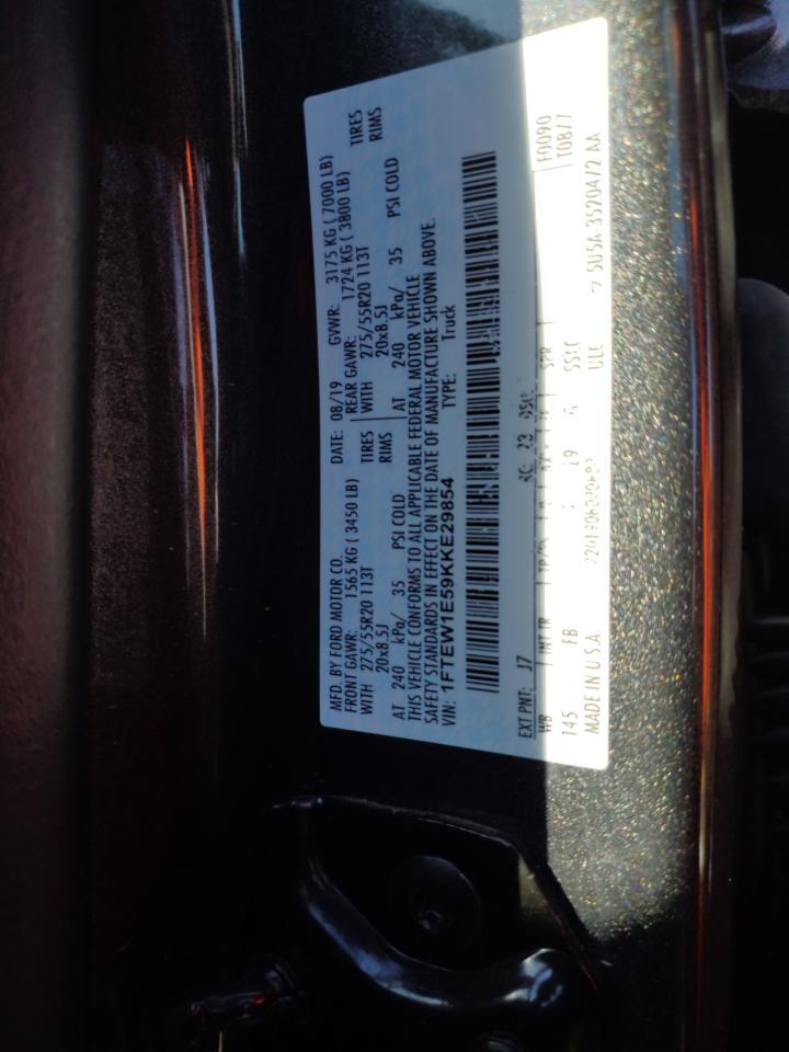 2019 Ford F-150 VIN 1FTEW1E59KKE29854 Copart auction photo, all over / vandalism damage thumbnail 12