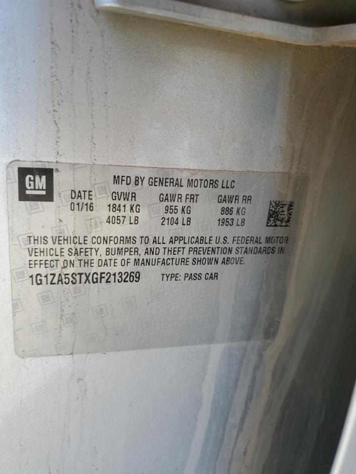 2016 Chevrolet Malibu VIN 1G1ZA5STXGF213269 Copart auction photo, all over damage thumbnail 12