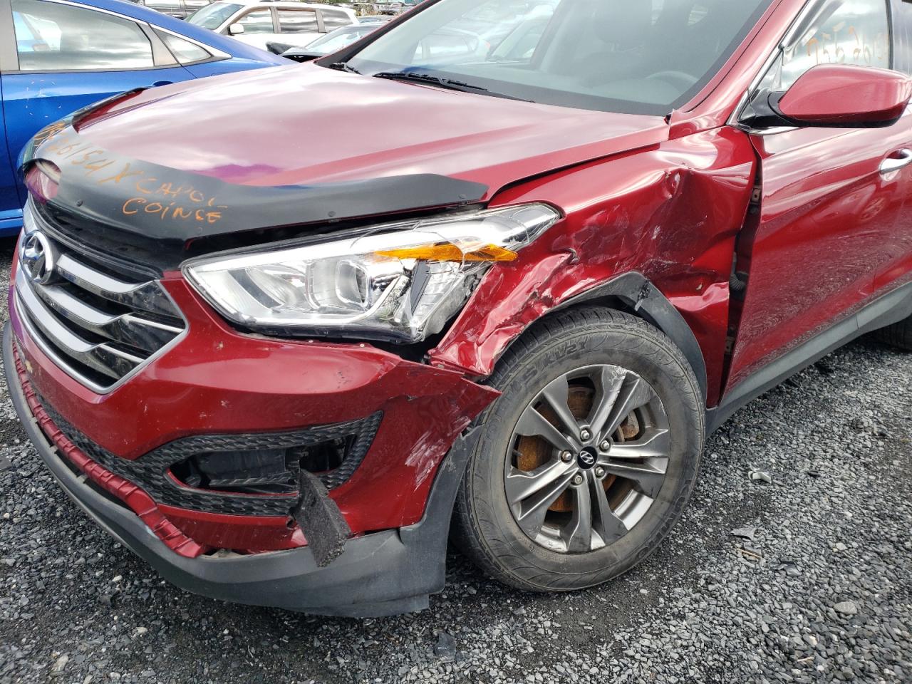 2016 Hyundai Santa Fe VIN 5XYZUDLA5GG364796 Copart auction photo, front end / side damage thumbnail 13