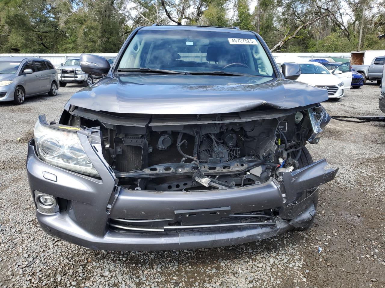 2014 Lexus LX VIN JTJHY7AXXE4144457 Copart auction photo, front end / side damage thumbnail 5