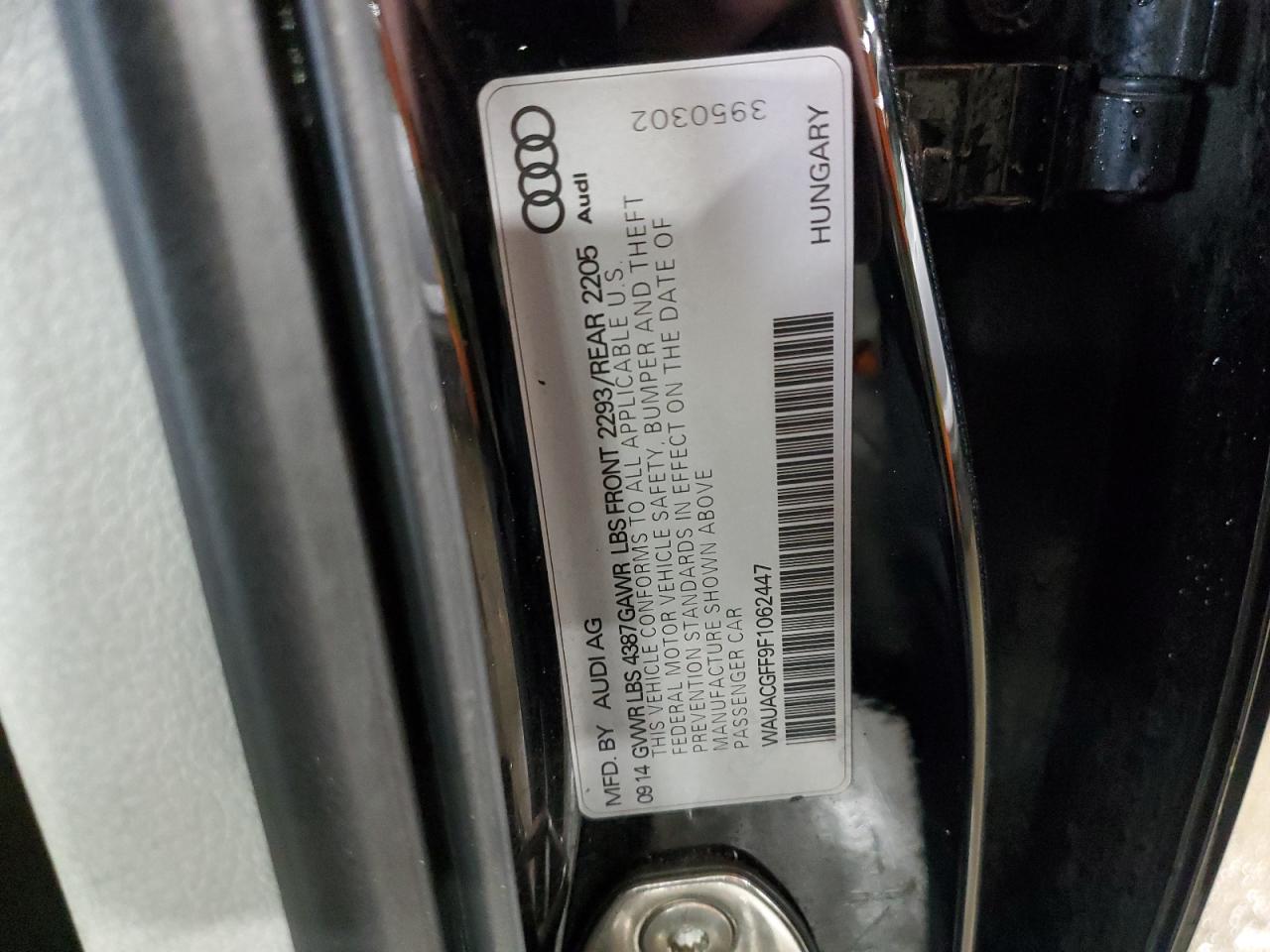 2015 Audi A3 VIN WAUACGFF9F1062447 Copart auction photo, rear end damage thumbnail 14