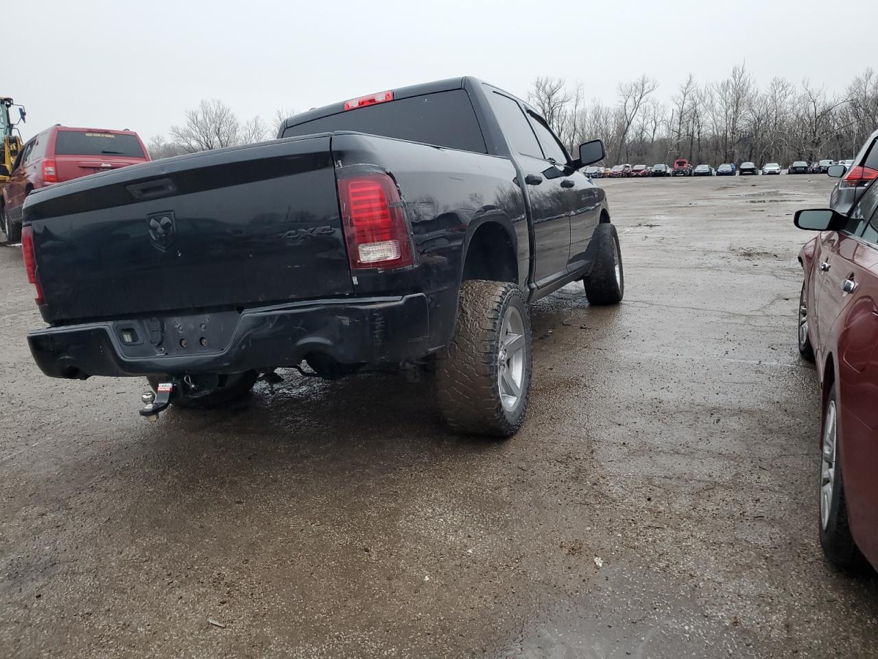 2014 RAM 1500 VIN 1C6RR7KT6ES142563 Copart auction photo, front end damage thumbnail 3