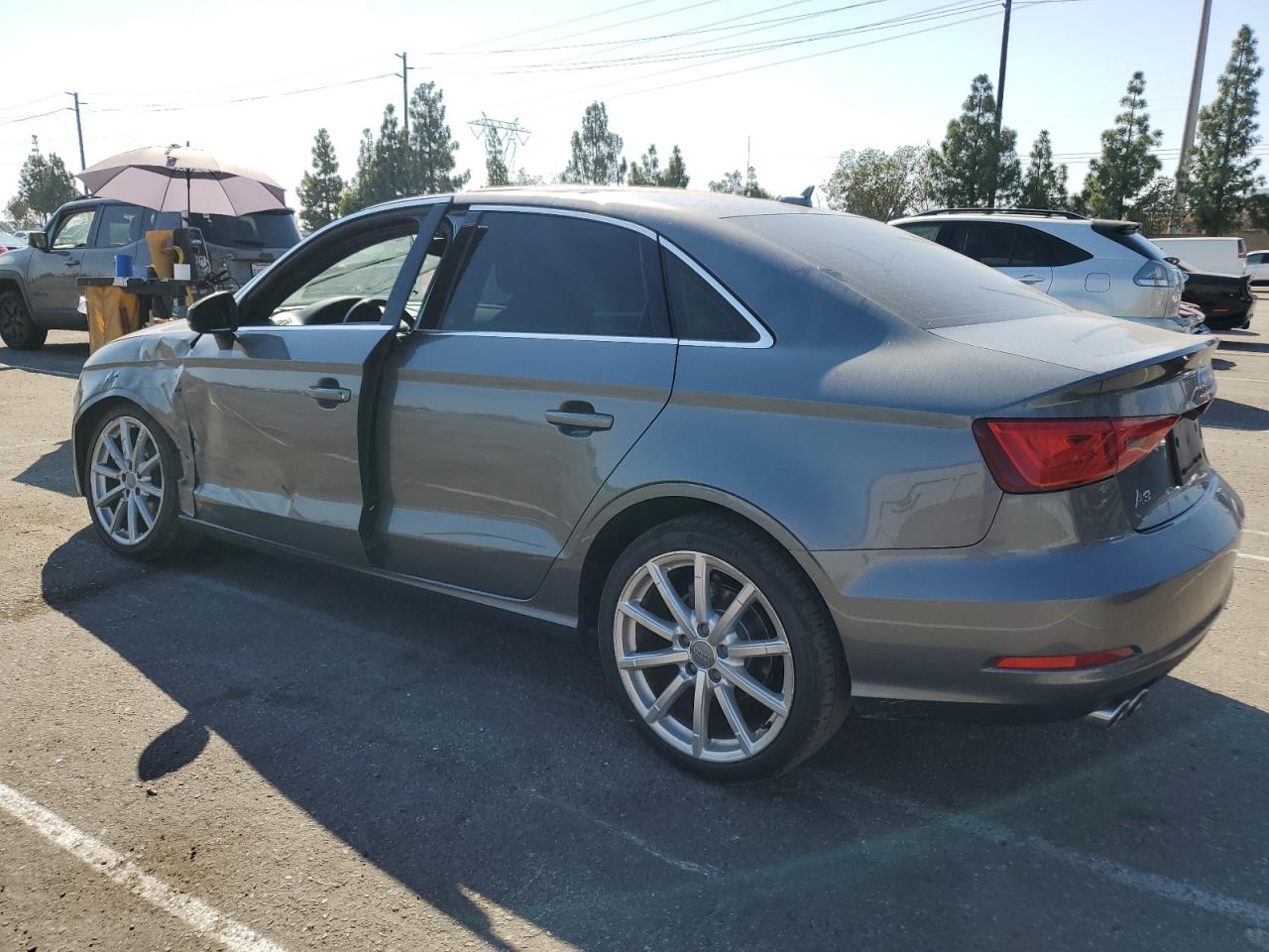 2015 Audi A3 VIN WAUCJGFF0F1042876 Copart auction photo, side / undercarriage damage thumbnail 2