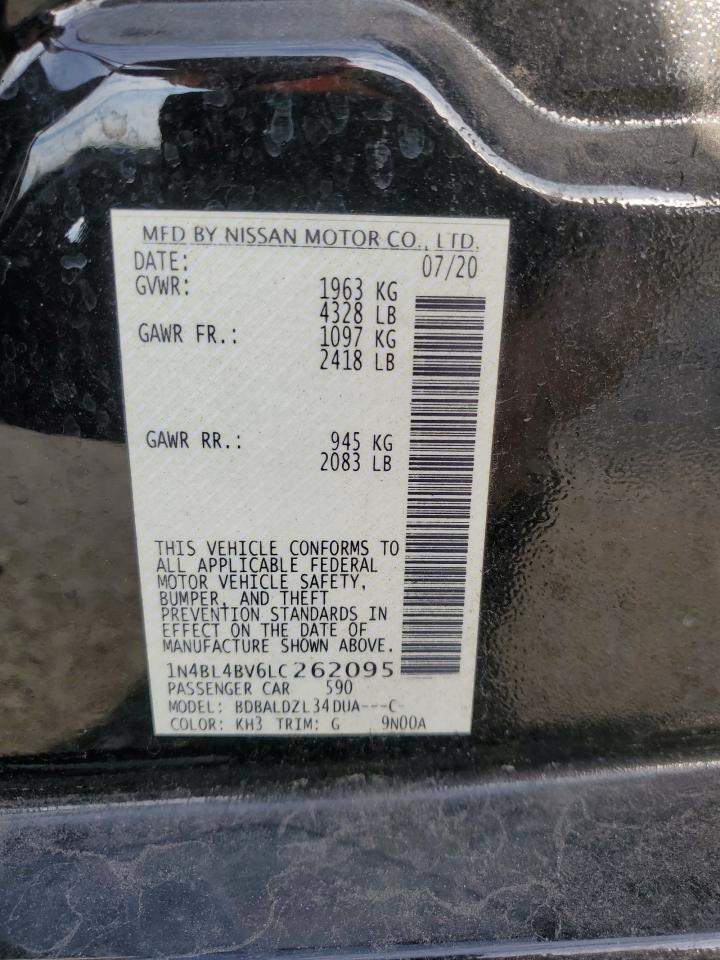 2020 Nissan Altima VIN 1N4BL4BV6LC262095 Copart auction photo, front end damage thumbnail 14