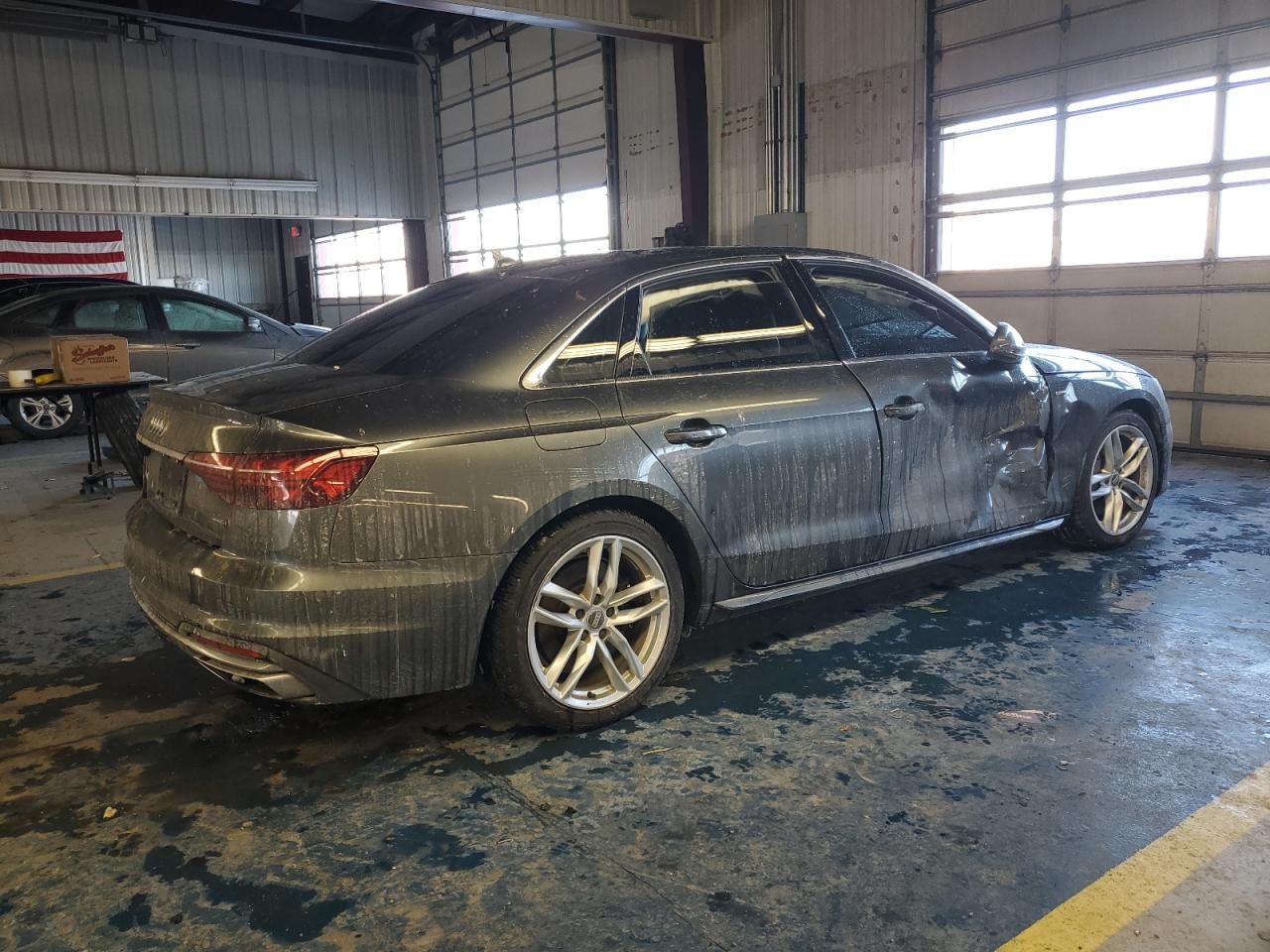 2020 Audi A4 VIN WAUENAF45LA050461 Copart auction photo, side / front end damage thumbnail 3
