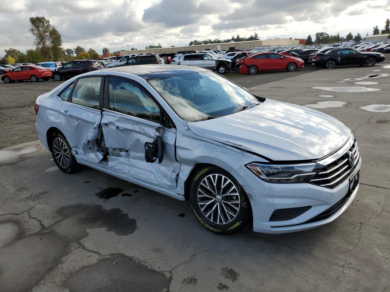 2019 Volkswagen Jetta VIN 3VWC57BUXKM041448 Copart auction photo, side / front end damage thumbnail 4