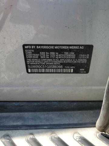 2016 BMW X5 VIN 5UXKR0C51G0S88366 Copart auction photo, all over damage thumbnail 13